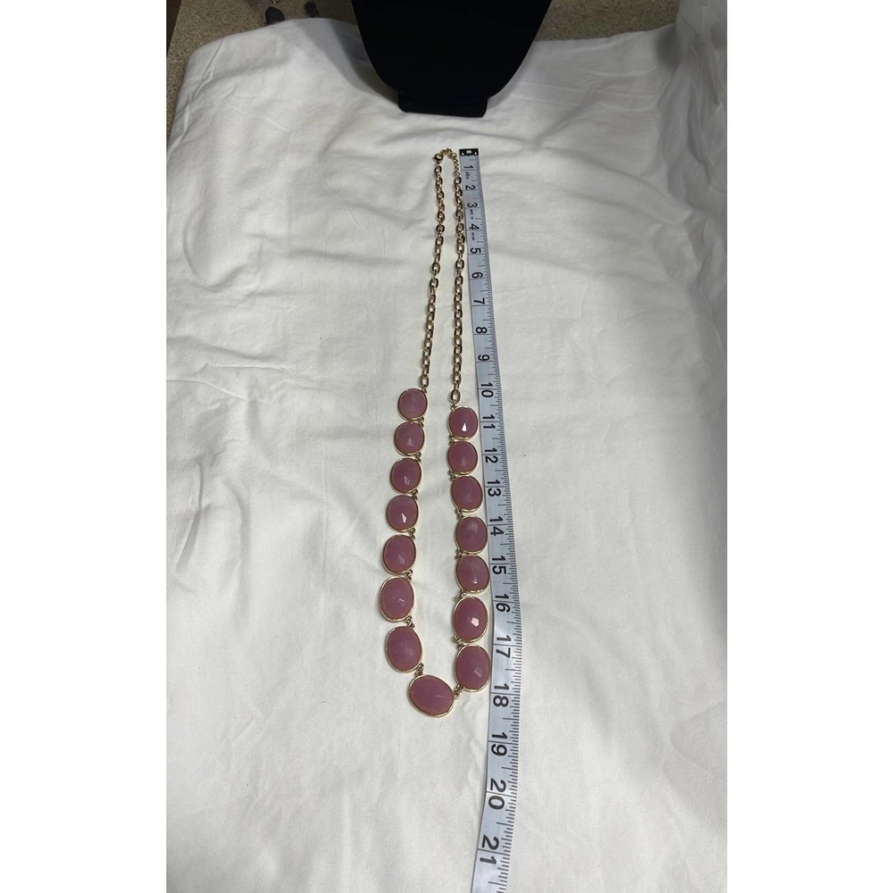 Necklace Rose Colored Faux Stone Costume Jewelry - Picture 5 of 5